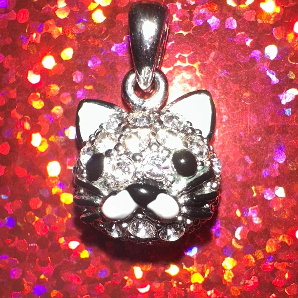 Crystal Cat Pendant Charm
